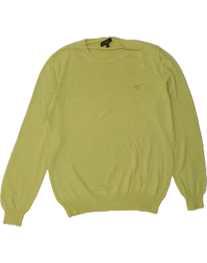 HENRY COTTONS Mens Crew Neck Jumper Sweater 2XL Green Cotton Vintage Henry Cottons and Second-Hand Henry Cottons from Messina Hembry 