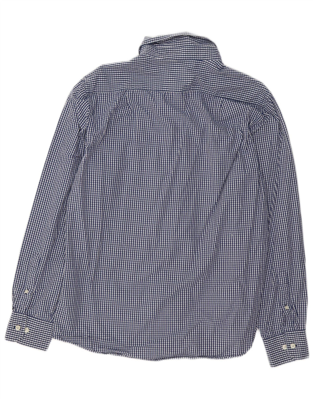 Izod Herren Coupe Ajustee Slim Fit Hemd aus mittelblauer Gingham-Baumwolle