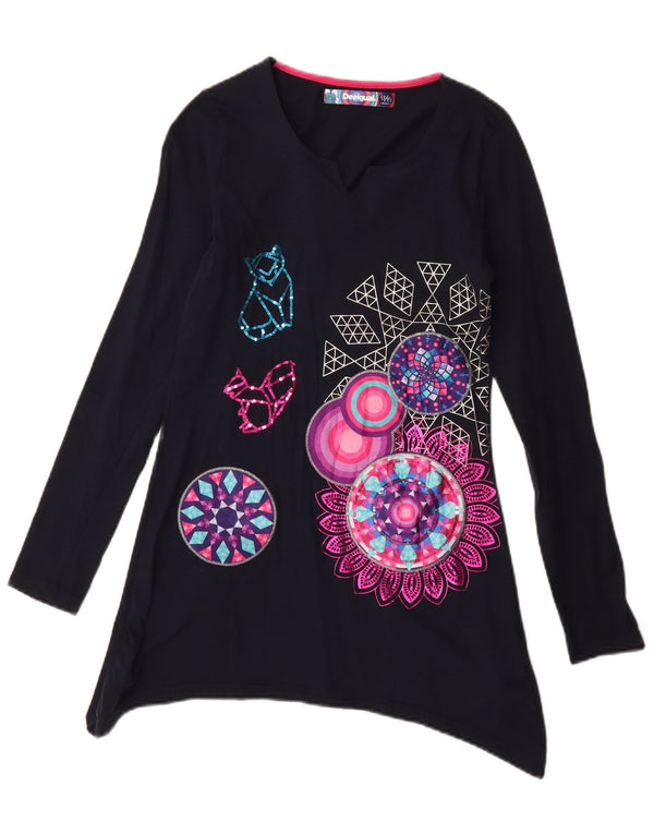 Desigual vestito tunica per ragazze a maniche lunghe 13-14 anni blu navy Festival