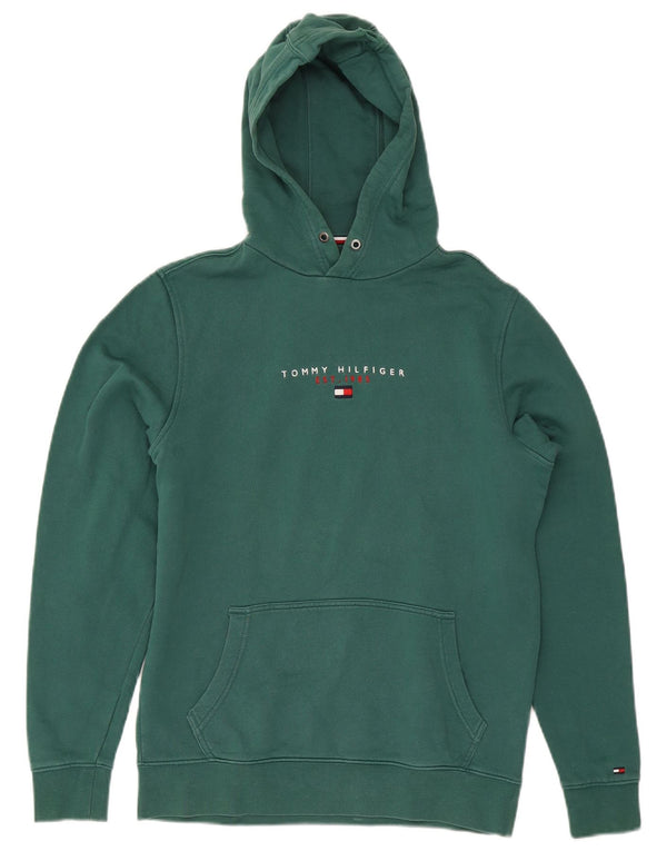 Tommy Hilfiger Pull à capuche graphique pour homme Petit coton vert
