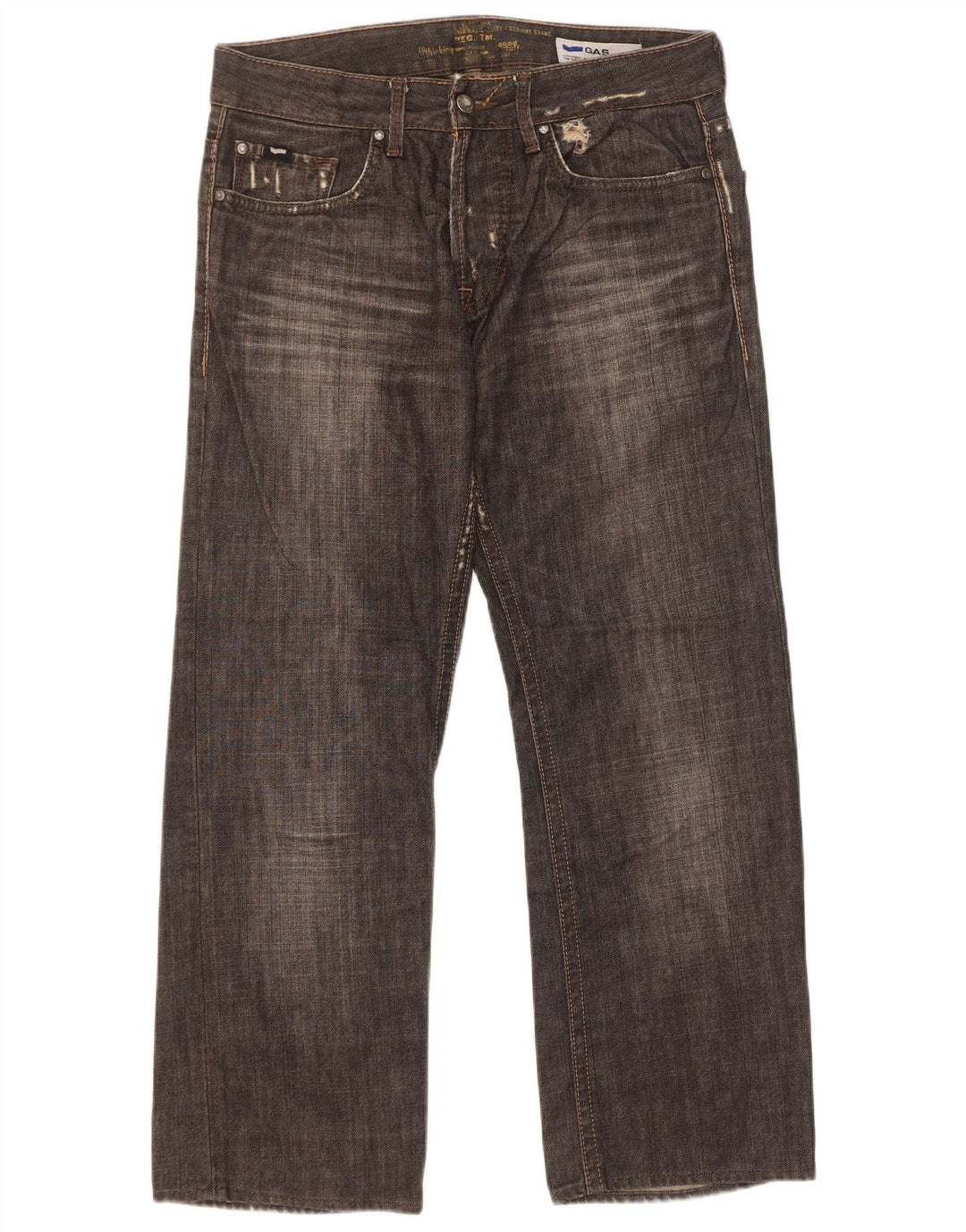 Gas Straight Jeans til mænd W31 L27 sort bomuld