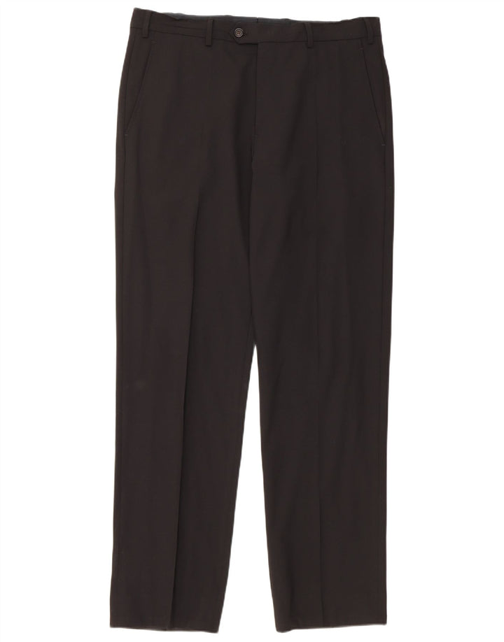 Armani Mens Straight Suit Trousers W32 L31 Black