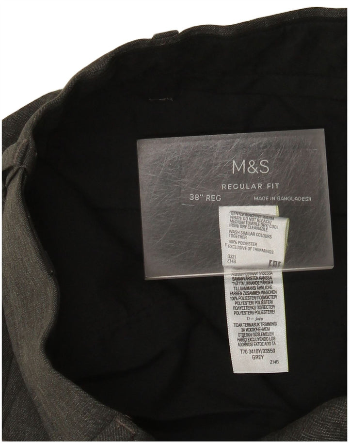 Marks & Spencer Herre Lige Regular Fit Suit Bukser W38 L31 Grå