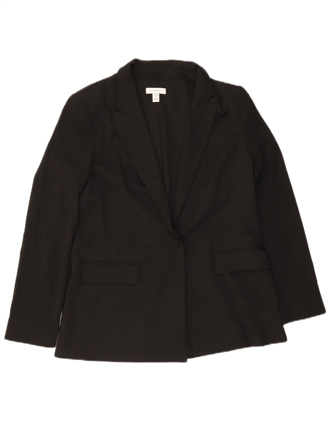 Topshop Ženska jakna s jednim gumbom UK 10 Mali crni poliester