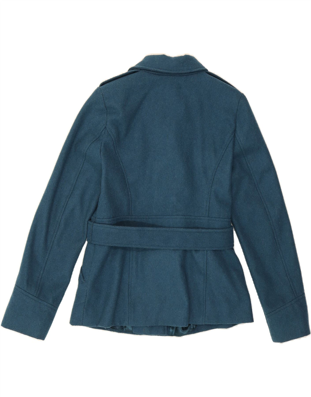 MOSSIMO Womens 3 Button Blazer Jacket UK 14 Medium Blue Wool Vintage Mossimo and Second-Hand Mossimo from Messina Hembry 