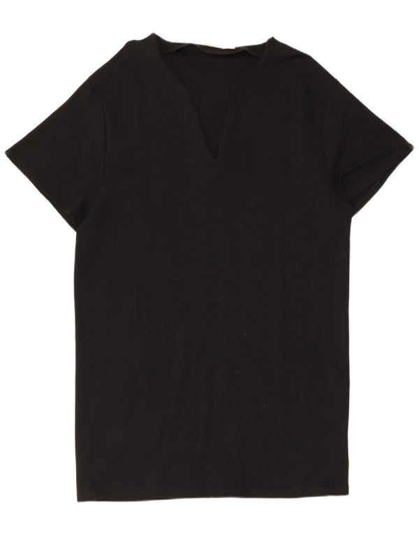 Zara Damen T-Shirt-Kleid UK 14 Medium Schwarz