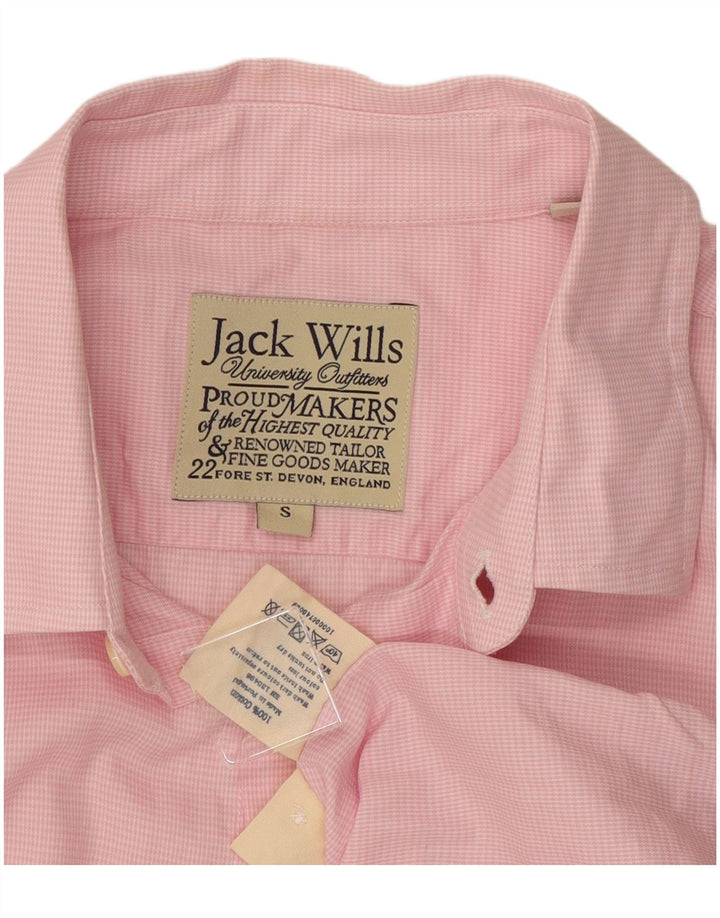 Camicia da uomo Jack Wills piccola in cotone pied de poule rosa