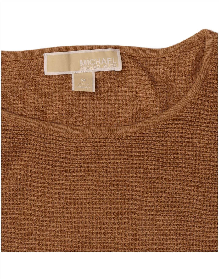 Michael Kors Womens Boat Neck Jumper Sweater UK 14 Medium Beige