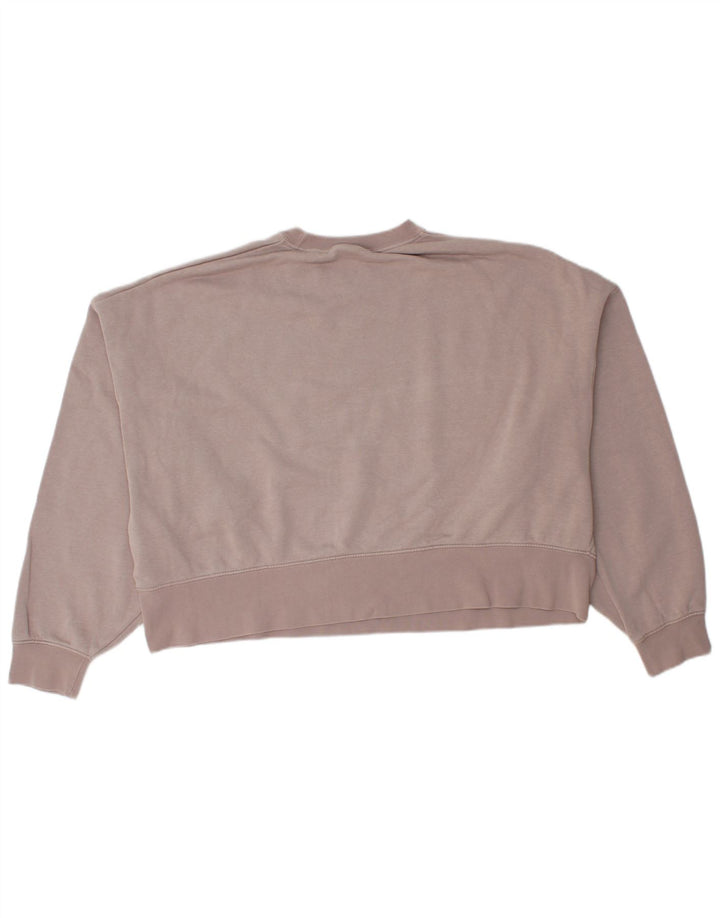Nike Womens Crop Oversized Sweatshirt Jumper UK 14 Medium Pink Cotton