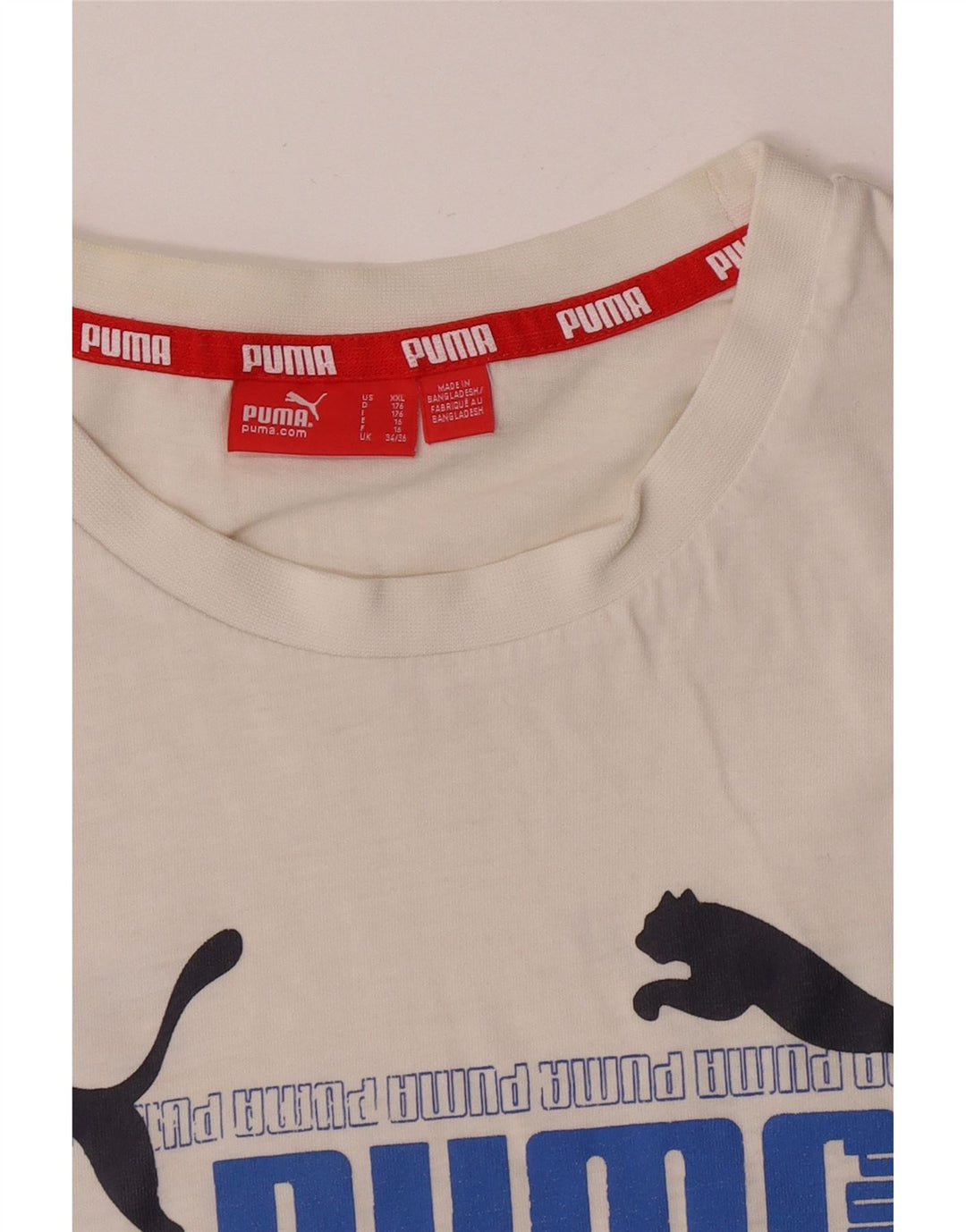 Puma Boys Grafisk T-Shirt Top 15-16 år Hvid