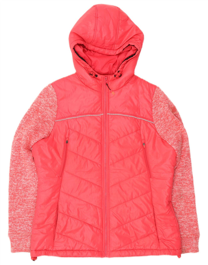 Superdry Chaqueta Acolchada Con Capucha Para Mujer UK 46 Grande Poliéster Moteado Rosa