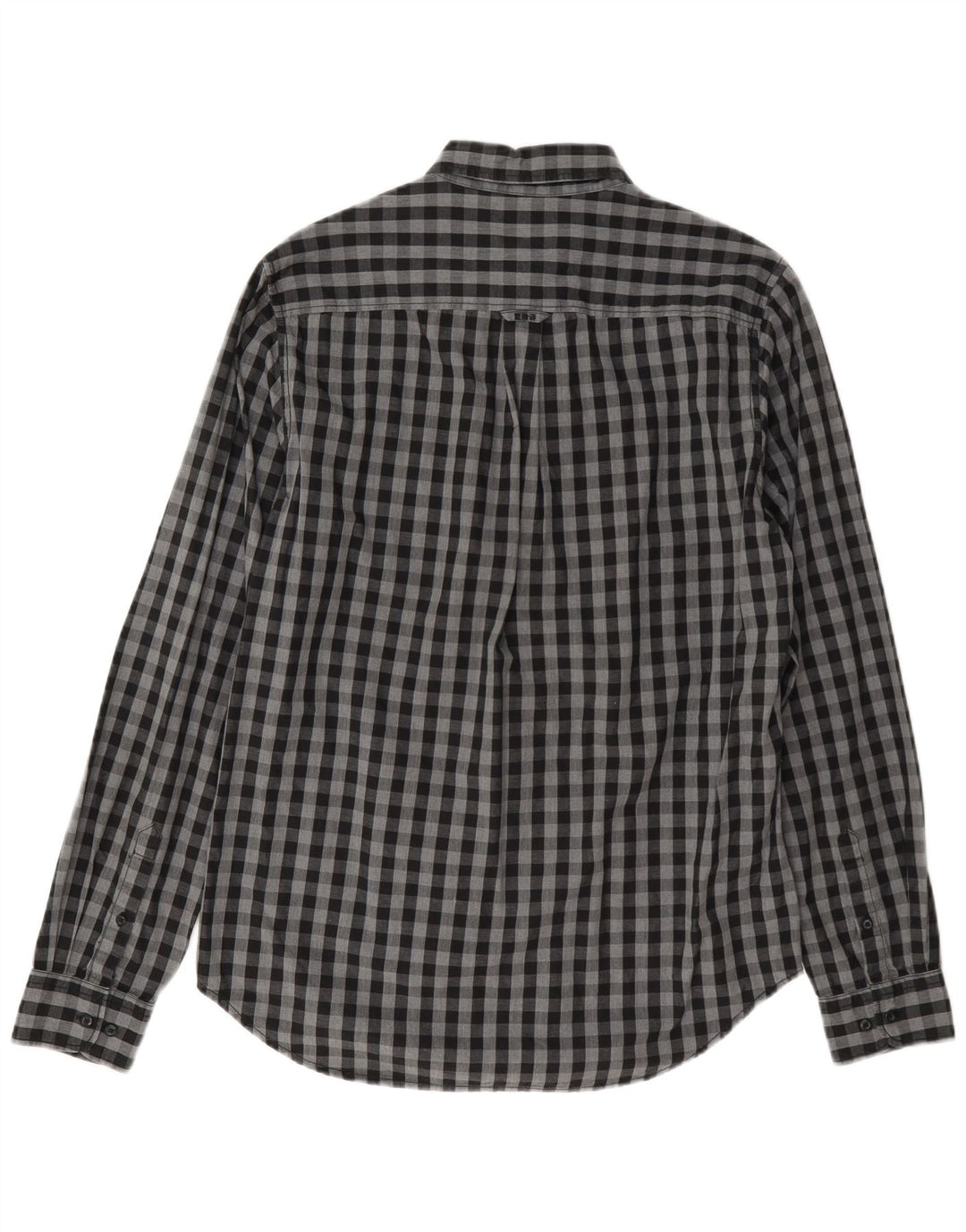 Cămașă Osaka pentru bărbați Superdry, din bumbac vichy, gri mediu