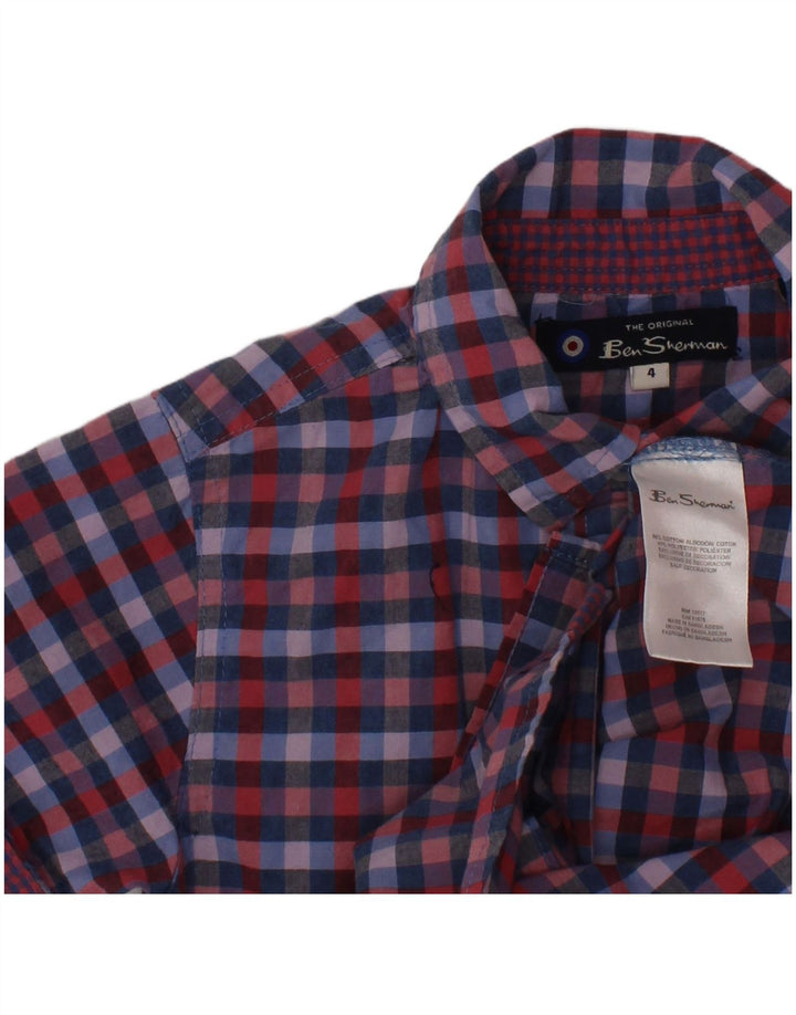 Рубашка с короткими рукавами BEN SHERMAN для мальчиков 3-4 лет, разноцветная клетка