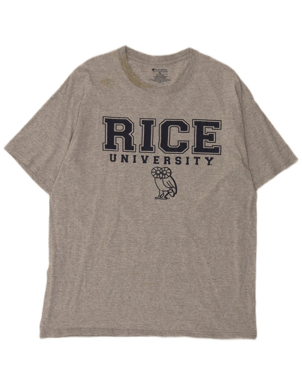 Champion T-Shirt Graphique Rice University Homme Gris XL Coton