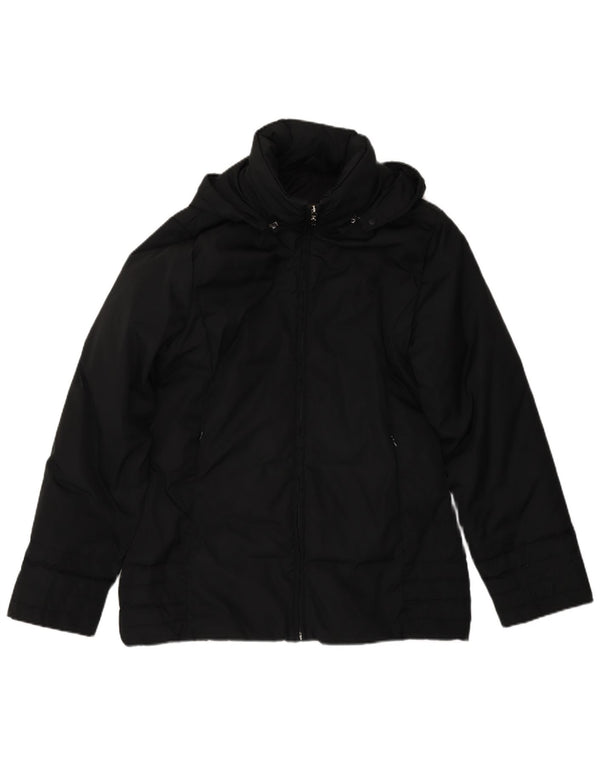 Moncler Womens Hooded Padded Jacket Size 2 Medium Black Polyester