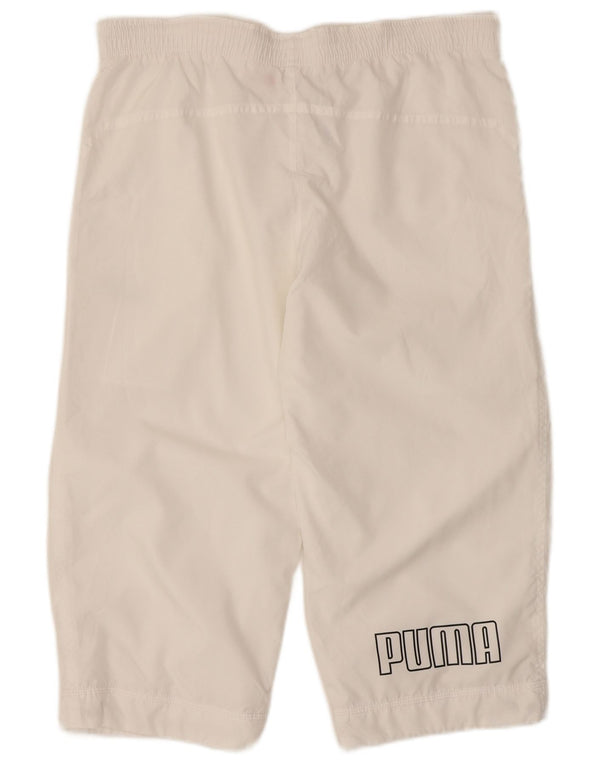 Puma Mens Graphic Bermuda sport rövidnadrág, kis fehér poliészter
