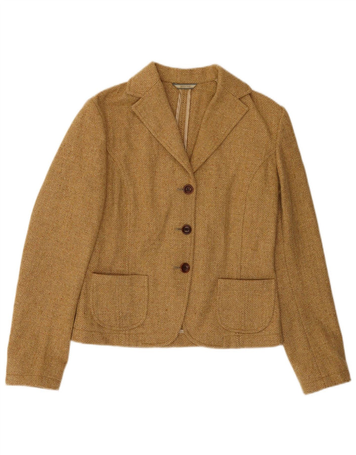 FLANNEL BAY Dame 3-knaps blazerjakke IT 44 Medium Beige Sildeben