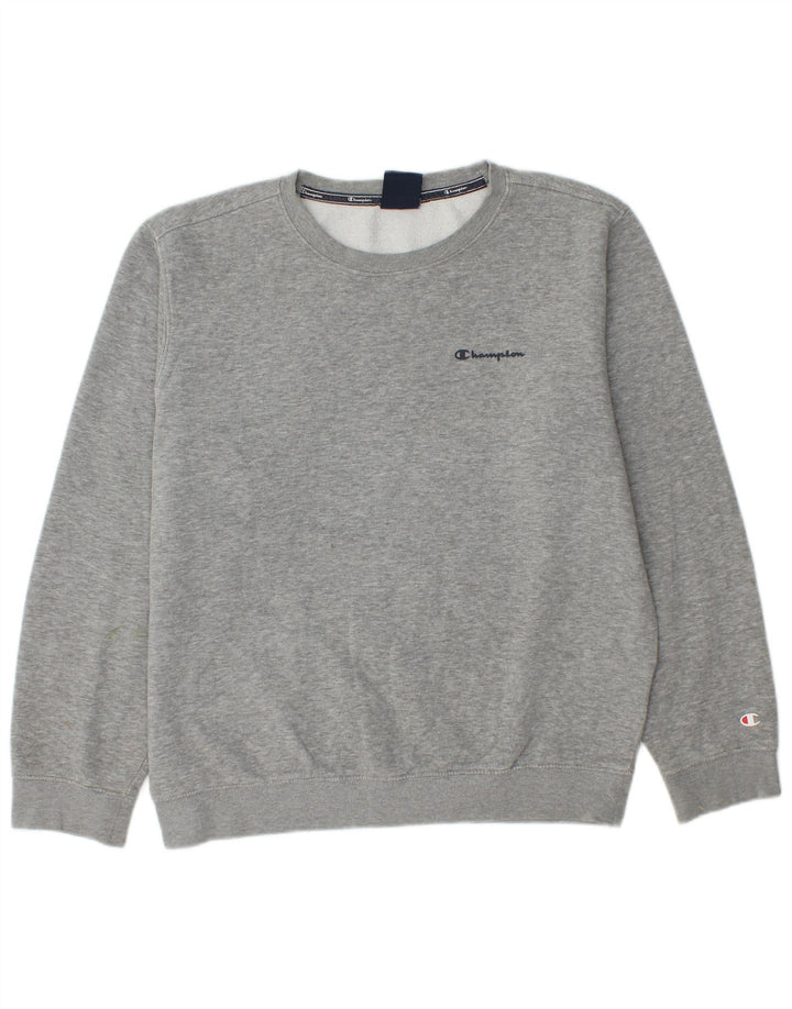 CHAMPION Herren-Sweatshirt-Pullover aus mittelgrauer Baumwolle