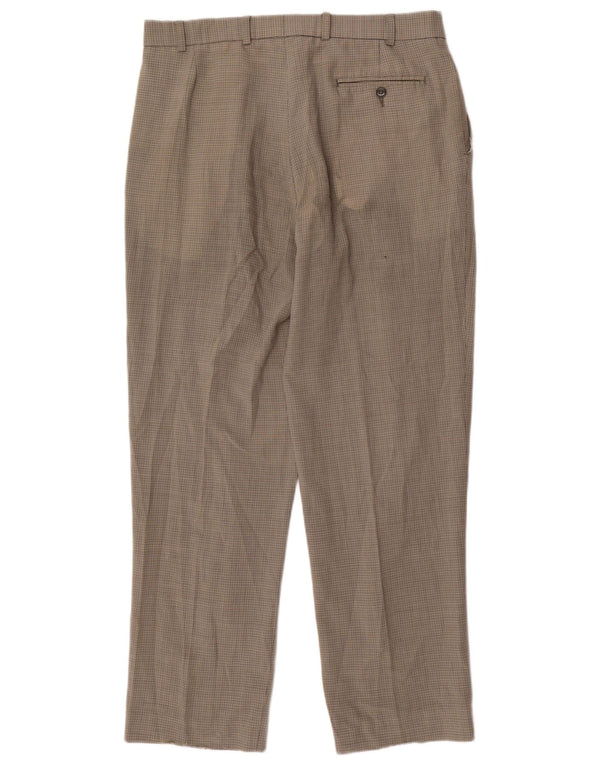 Pantaloni chino da uomo Marks & Spencer EU 46 XL W36 L31 pied de poule kaki