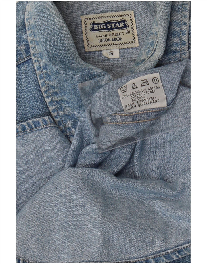 Big Star Herren-Jeanshemd, klein, aus blauer Baumwolle