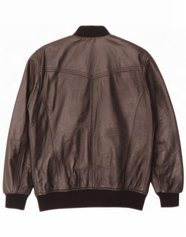 Daniele Alessandrini Mens Leather Jacket UK 38 Medium Black