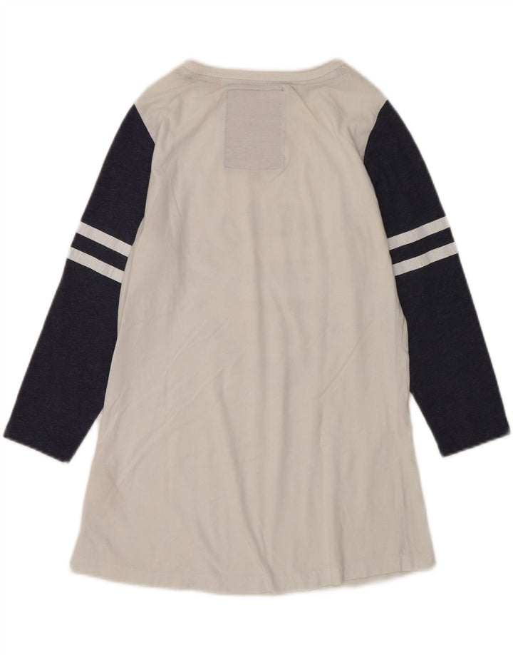 Superdry Womens Graphic Top 3/4 Sleeve UK 12 Medium White Colourblock