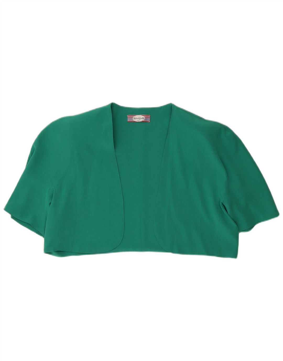 Vintage Womens Bolero Top UK 16 Large Green