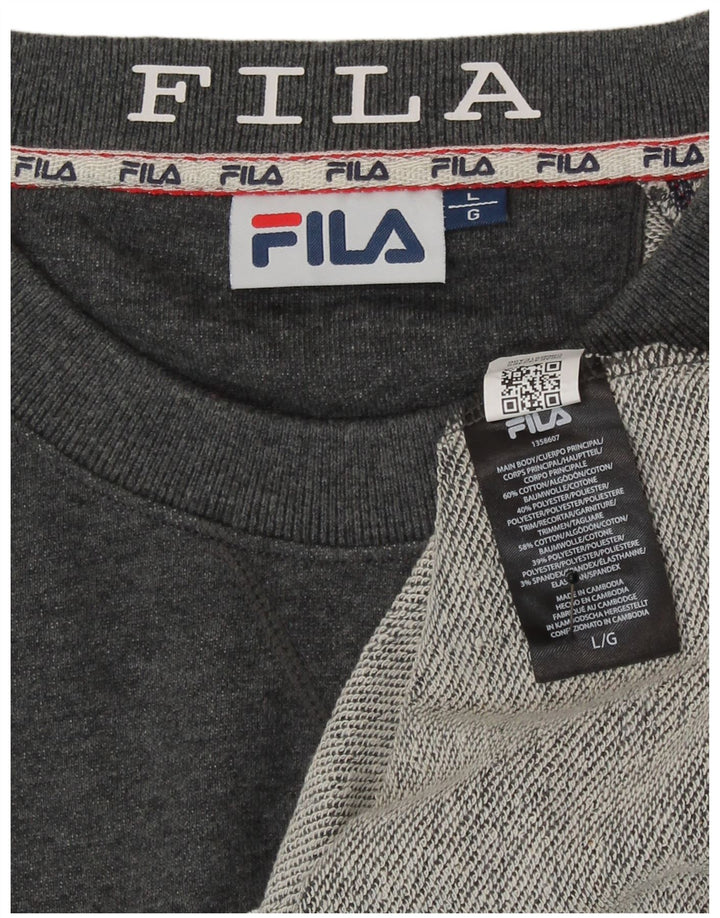 Męska bluza z grafiką Fila, duża, szara, bawełniana