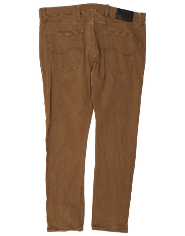 Marks & Spencer Mens Slim Casual Trousers W38 L31 Brown Cotton
