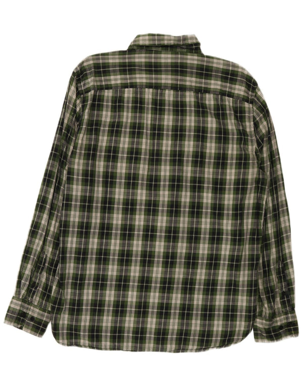 Nautica Mens Slim Fit Shirt XL Green Check Cotton