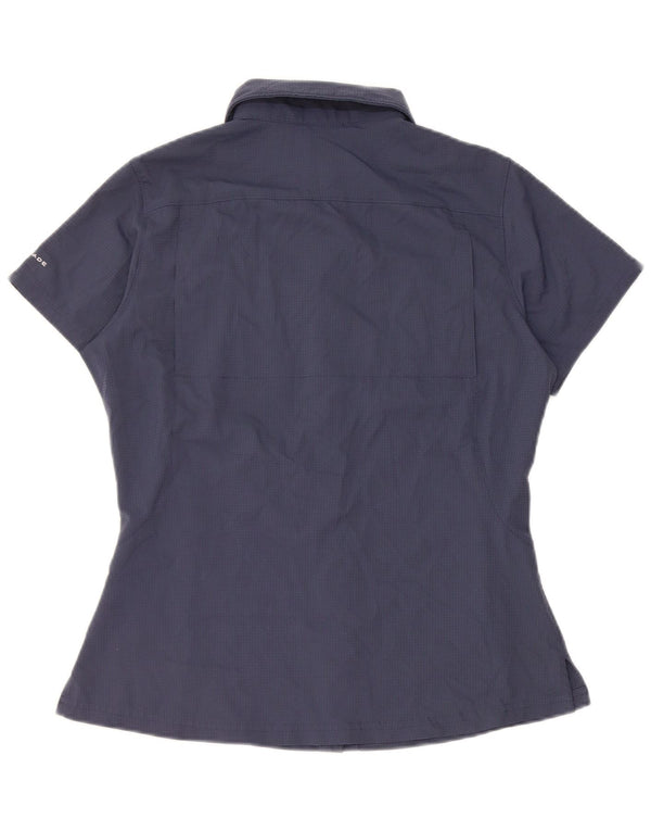 Columbia Damen Omni-Shade Kurzarmhemd UK 6 XS Marineblau kariert