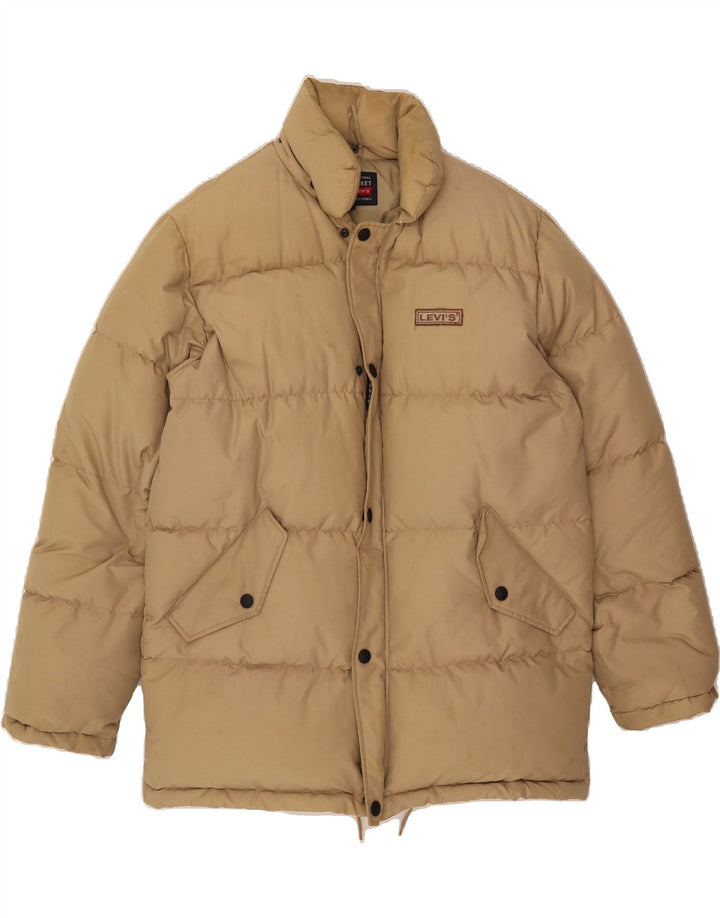 LEVI'S Mens Padded Jacket UK 38 Medium Beige Nylon Vintage Levi's and Second-Hand Levi's from Messina Hembry 