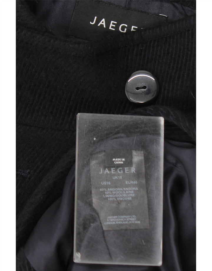 Jaeger Womens Pea Coat UK 18 XL  Navy Blue Angora