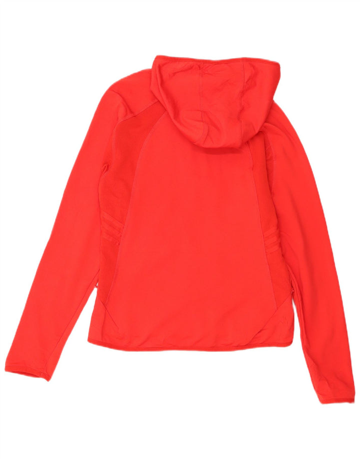 Adidas Womens Zip Hoodie Sweater UK 14 Large Red Polyester