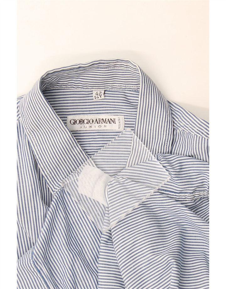 Giorgio Armani Boys Shirt 13-14 Years Blue Pinstripe