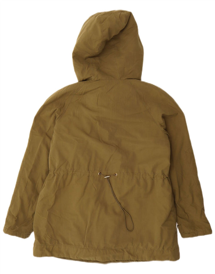 Zara Womens Hooded Parka Jacket UK 6 XS Khaki Polyester