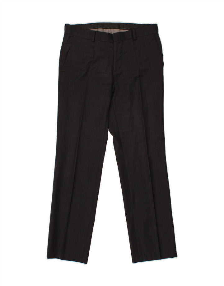 CHROM Mens 2 Button 2 Piece Suit UK 38 Medium W32 L30 Black
