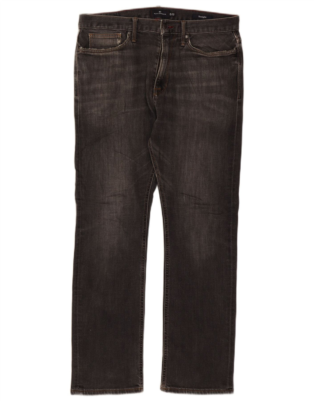 Marks & Spencer Mens Blue Harbour Straight Jeans W34 L29 Grey Cotton