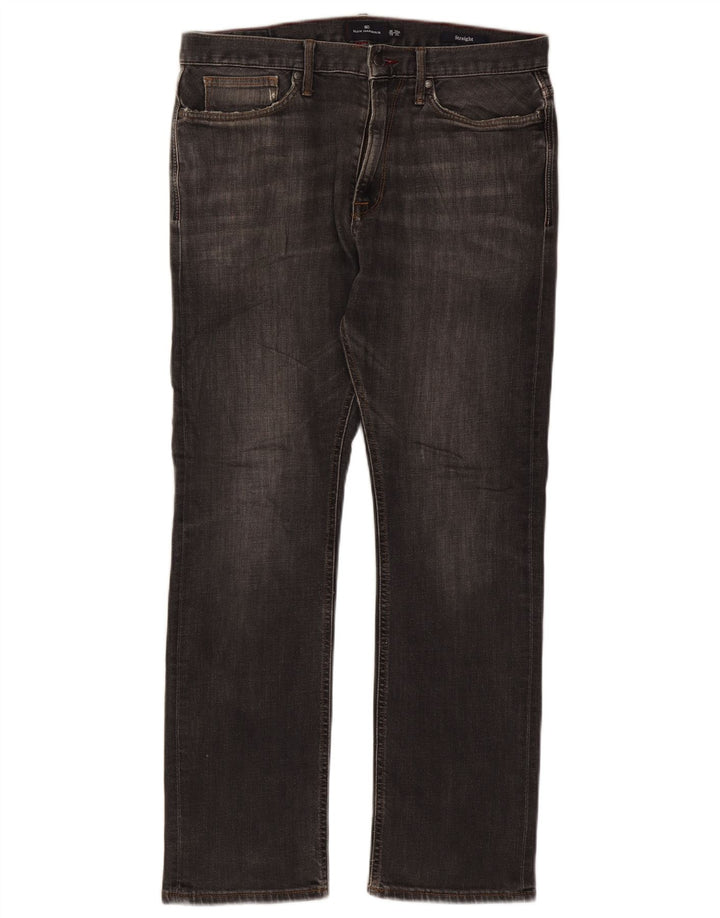 Marks & Spencer Mens Blue Harbour Straight Jeans W34 L29 Grey Cotton
