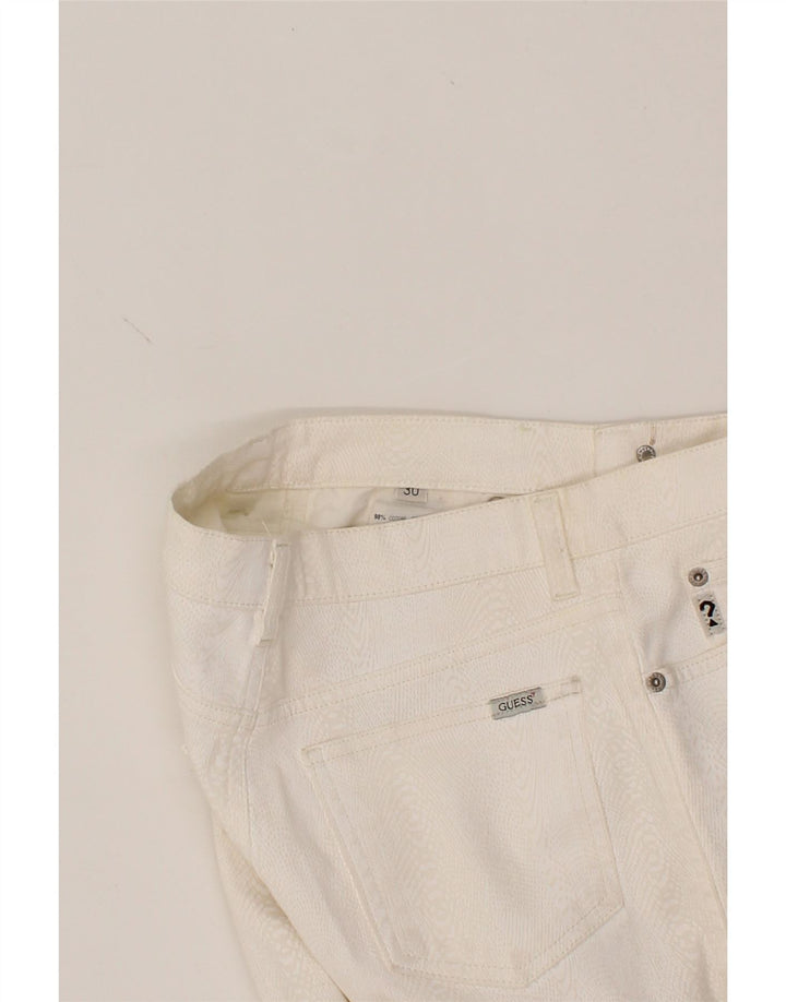 GUESS Womens Slim Casual Trousers W30 L30 White Cotton Vintage Guess and Second-Hand Guess from Messina Hembry 