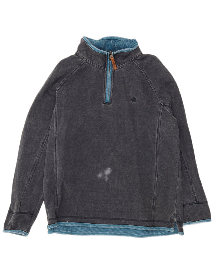 Fat Face Mens Zip Neck Sweatshirt Jumper Large Navy Blue Cotton