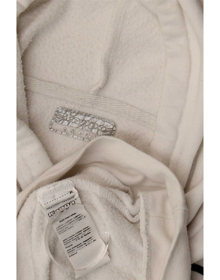 Kappa Mens Graphic Hoodie Jumper Large White Cotton