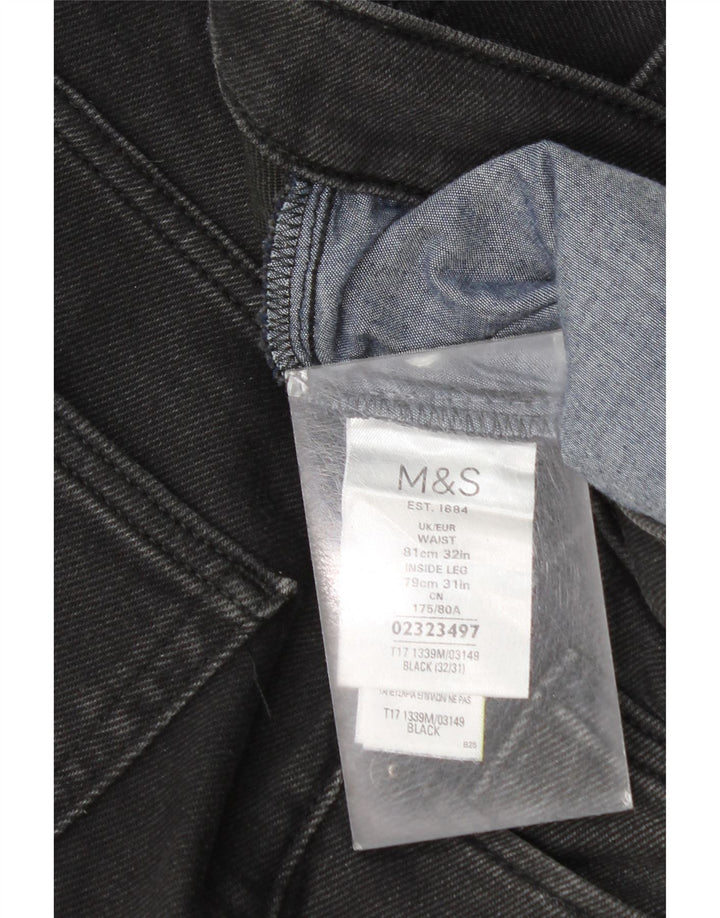 Marks & Spencer Mens Slim Jeans W32 L31 Black Cotton
