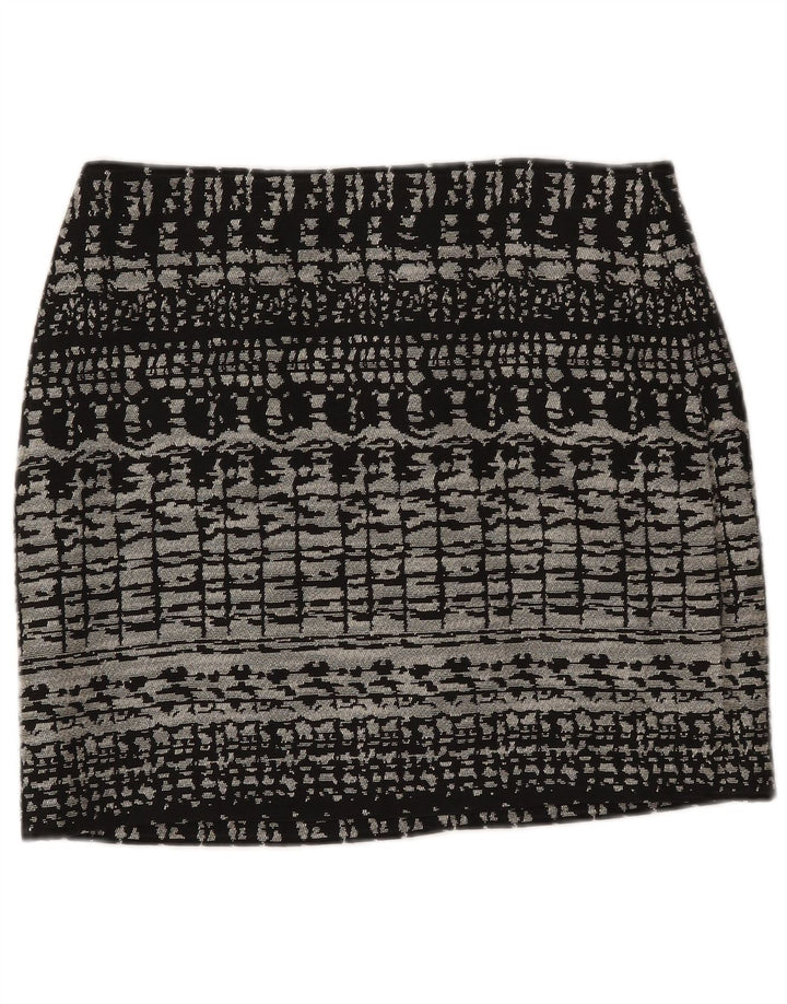 Marks & Spencer Dame Mininederdel UK 12 Medium W31 Sort Geometrisk Bomuld