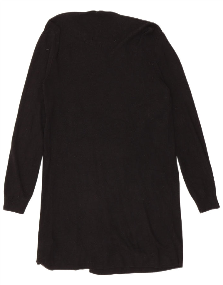 Marks & Spencer Womens Longline Open Cardigan Sweater UK 10 Small Black
