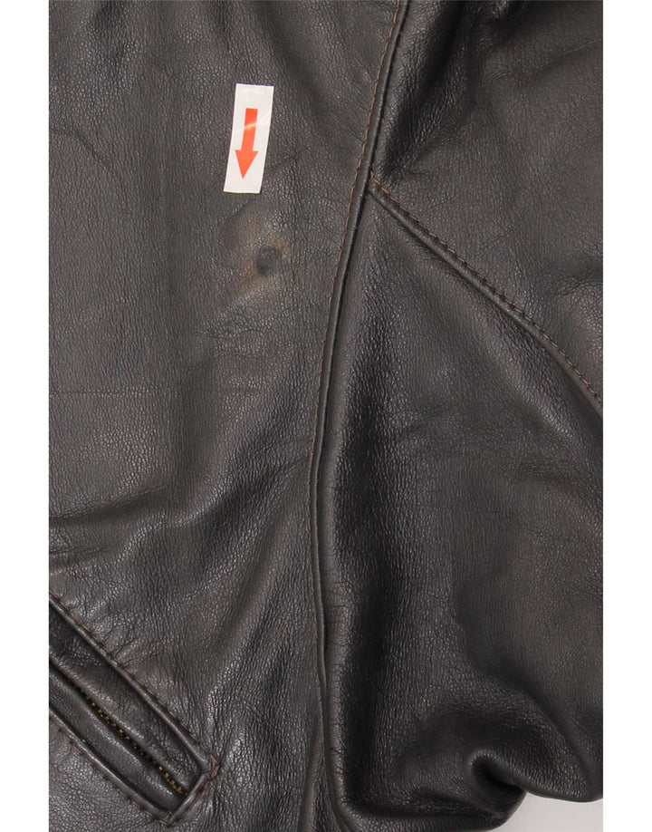 Jaqueta de couro masculina vintage IT 48 média preta