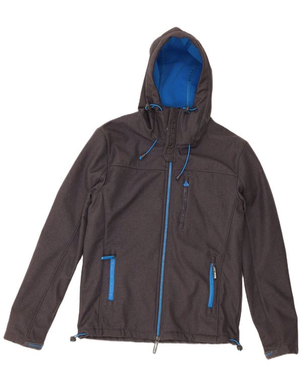 Superdry Mens The Windtrekker Hooded Windbreaker Jacket UK 40 Large Grey