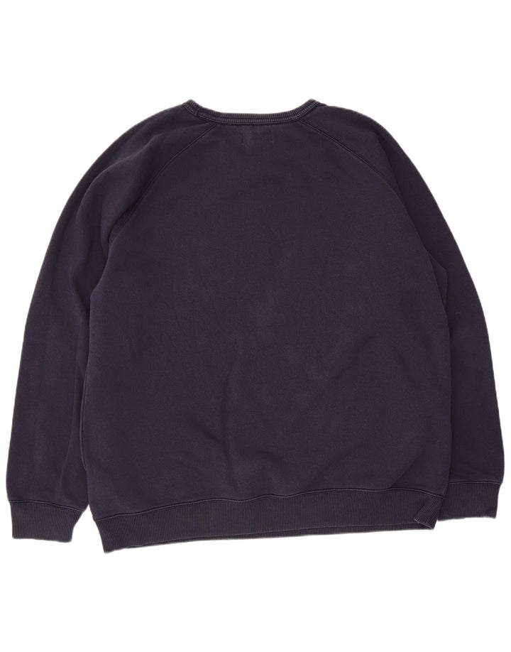 Adidas Mens Graphic Sweatshirt Jumper Large Navy Blue Cotton