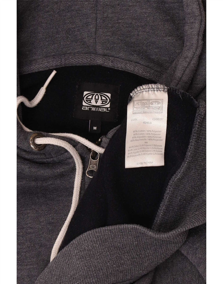 Animal Sudadera con capucha y cremallera para hombre Algodón gris medio