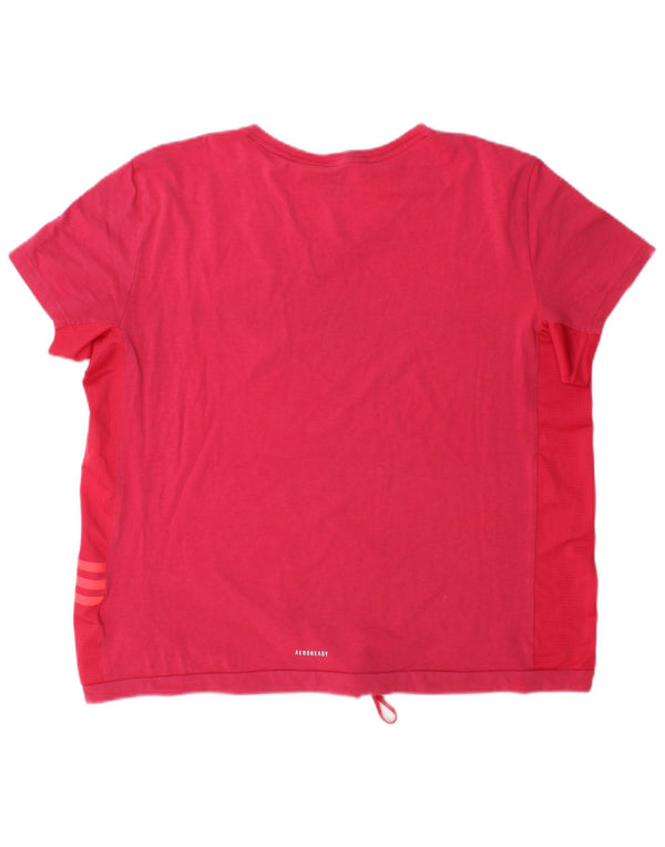 T-shirt Adidas Aeroready da donna UK 20/22 XL cotone rosa
